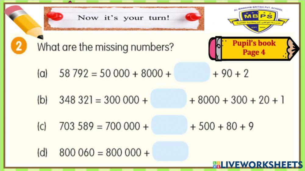 1296748 | Place value grade 5 | Dina Mohamed Ahmed Sifou