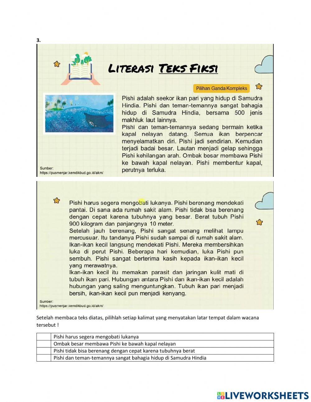 Latihan Soal AKM Literasi dan Numerasi