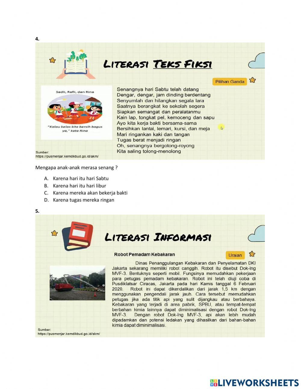 Latihan Soal AKM Literasi dan Numerasi