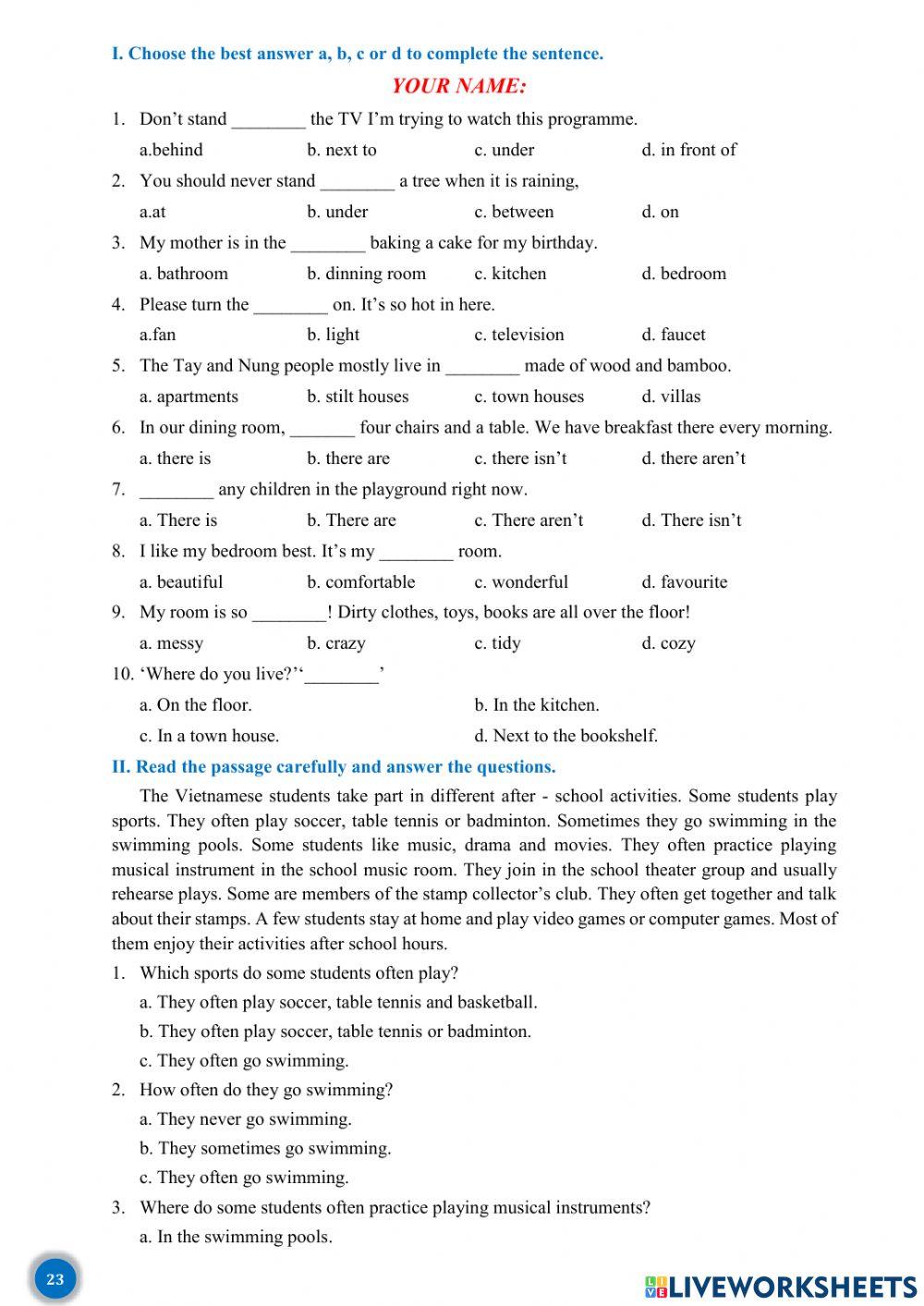 Tieng Anh 6 - Unit 1,2 review (BVV+MLH)