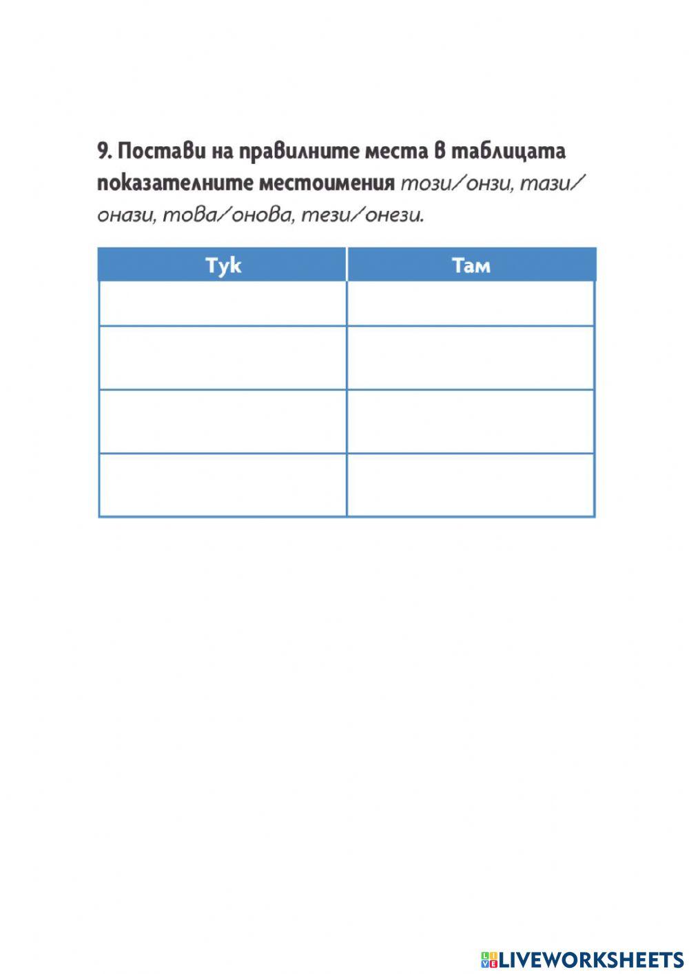 Тест входно ниво 6 клас БЪЛГАРСКИ ЕЗИК B1.1 част 1