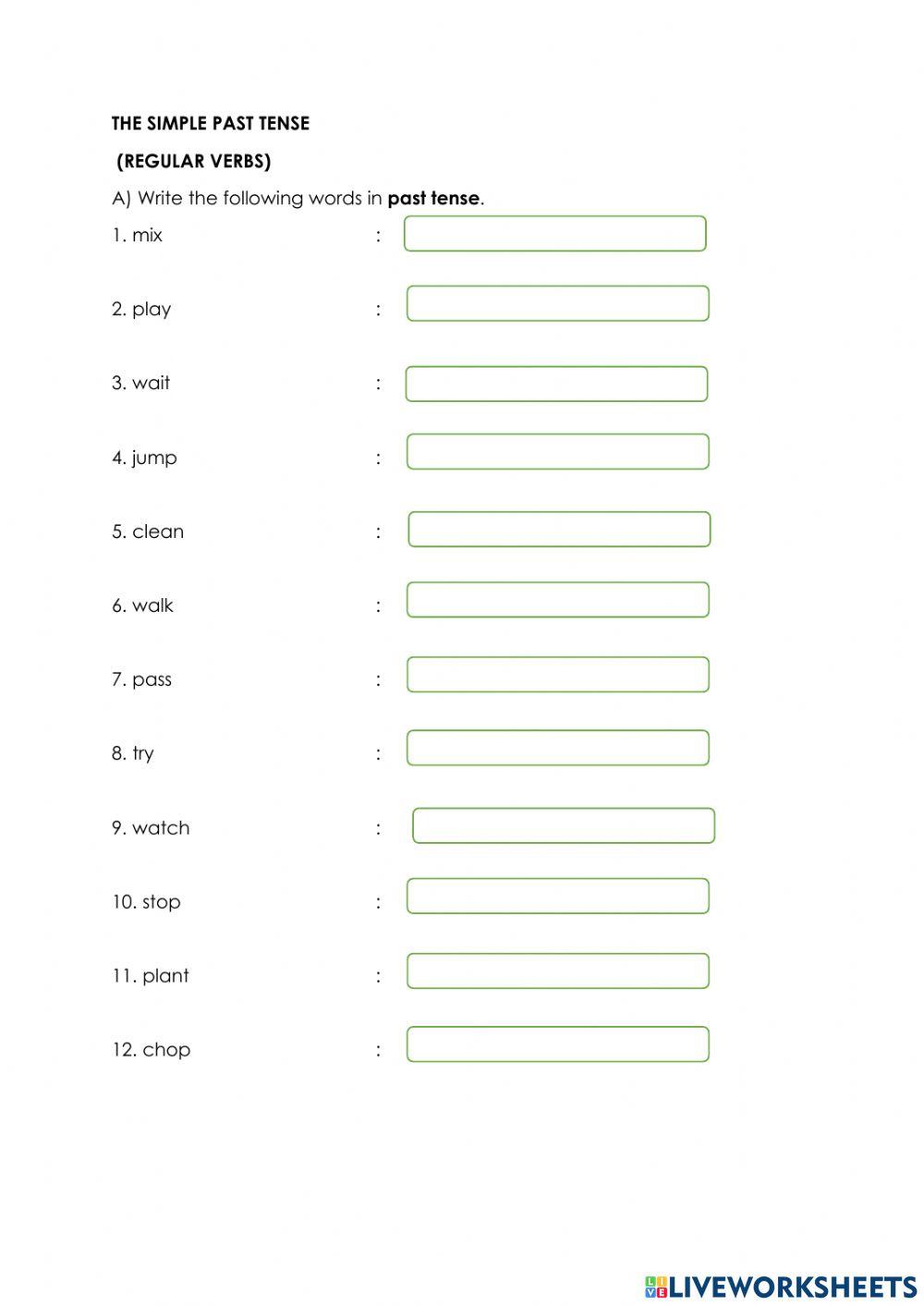 Simple Past Tense (regular verbs)