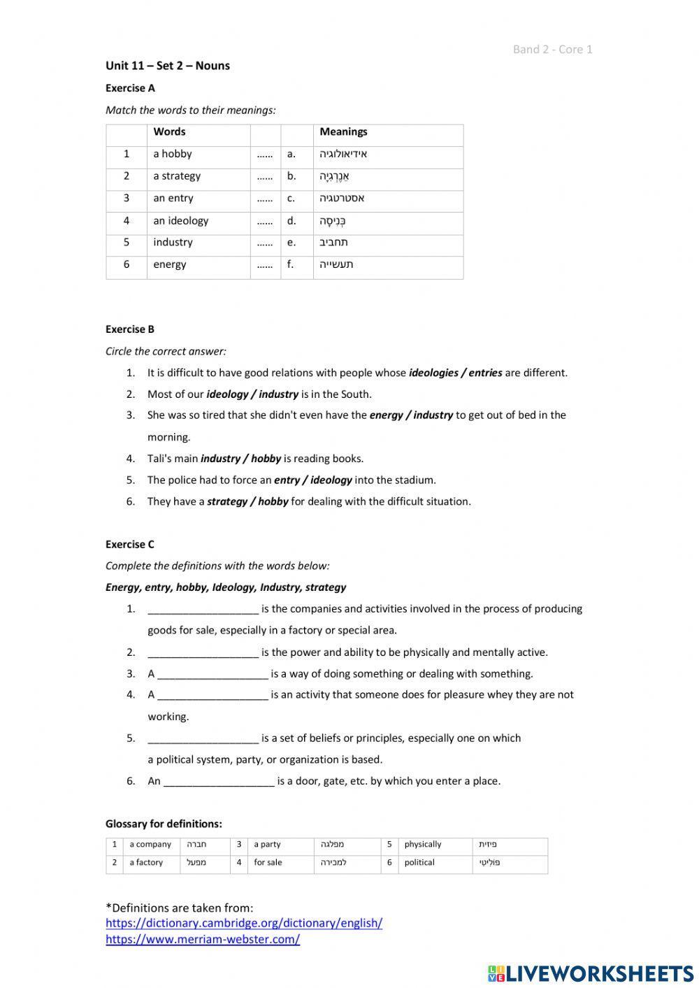 Band 2 (Core 1) - Unit 11 - Set 2