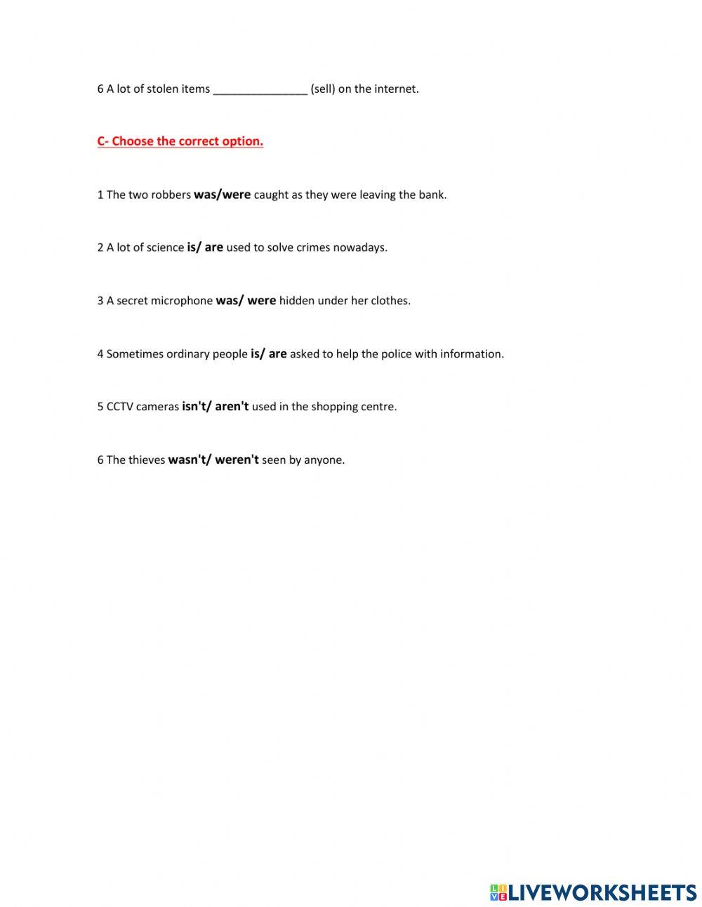 Passive voice revision