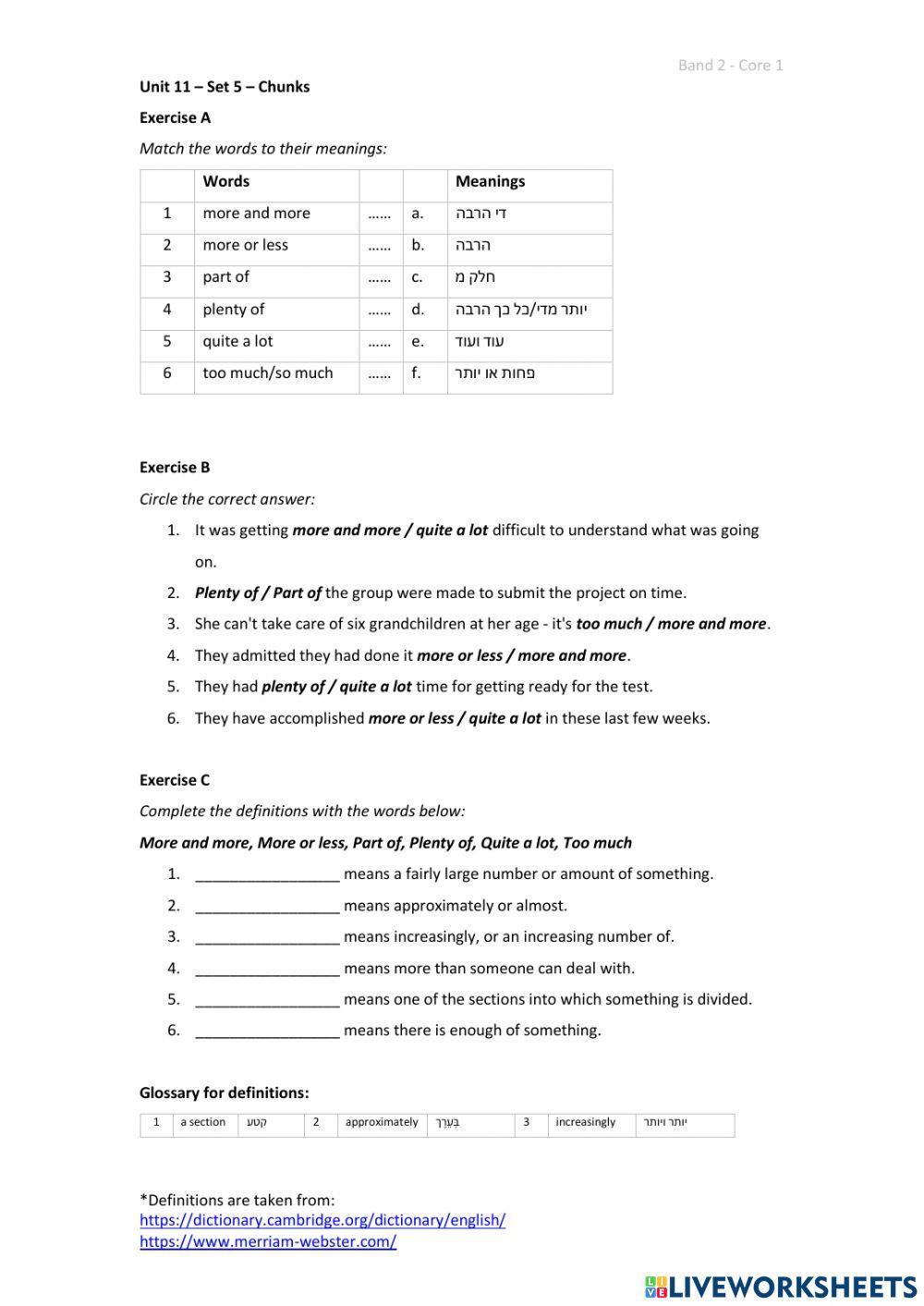 Band 2 (Core 1) - Unit 11 - Set 5