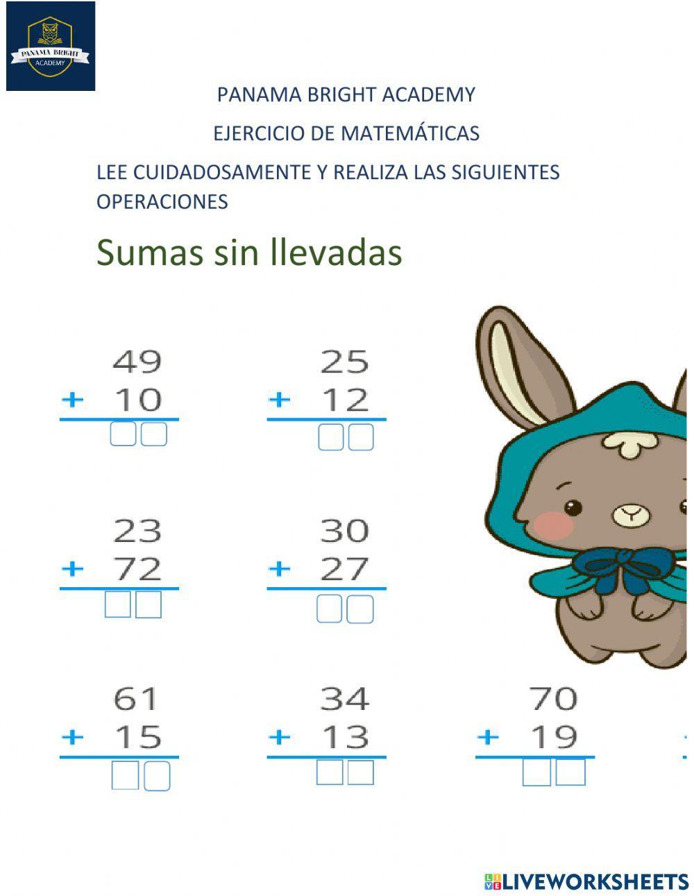 Sumas  y restas  sin dificultad