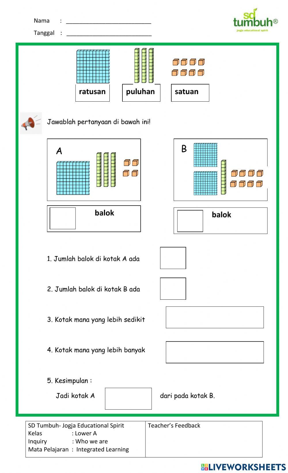 Integrated Learning-Membandingkan bilangan-1-999