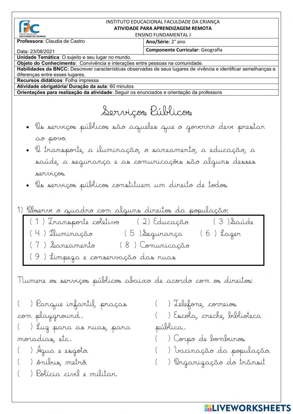 Atividade Geografia