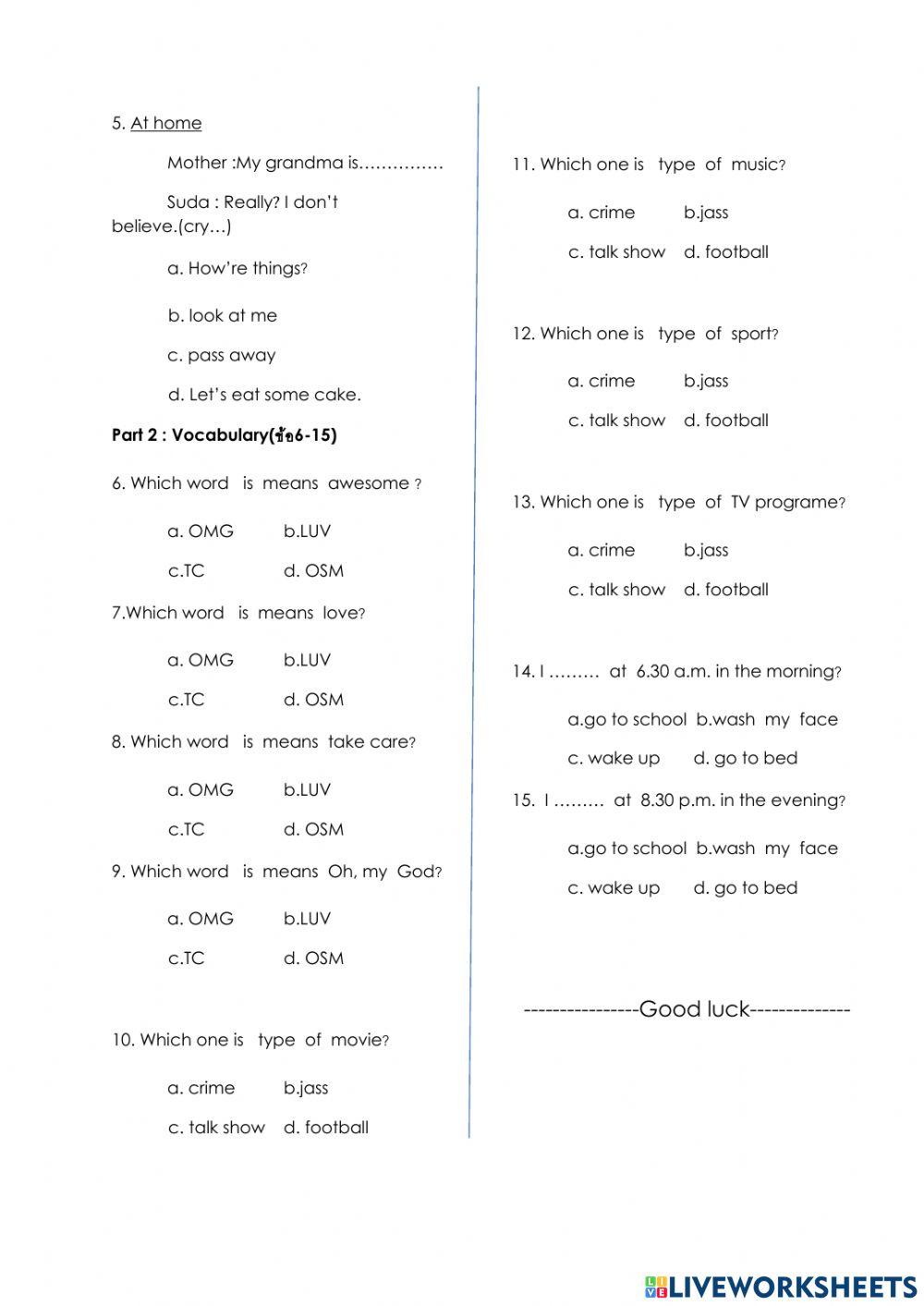 Midterm exam(1)M.5 listening