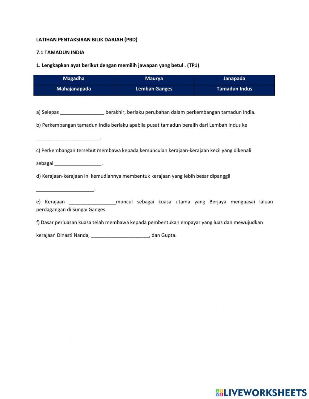 Latihan pbd bab 7.1 tingkatan 1