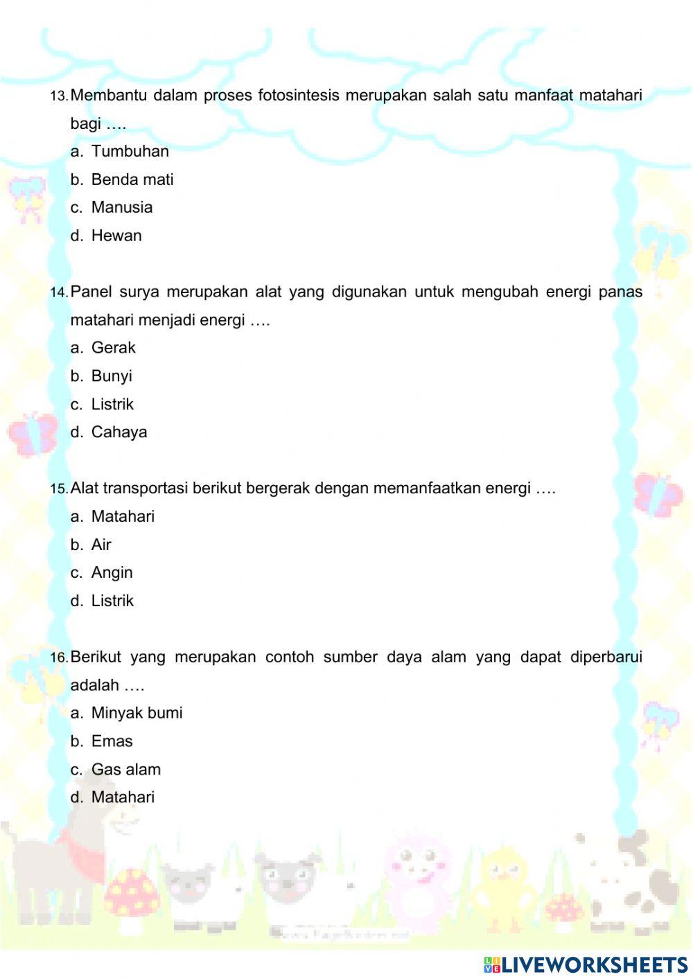 Evaluasi Tema 2 Subtema 1
