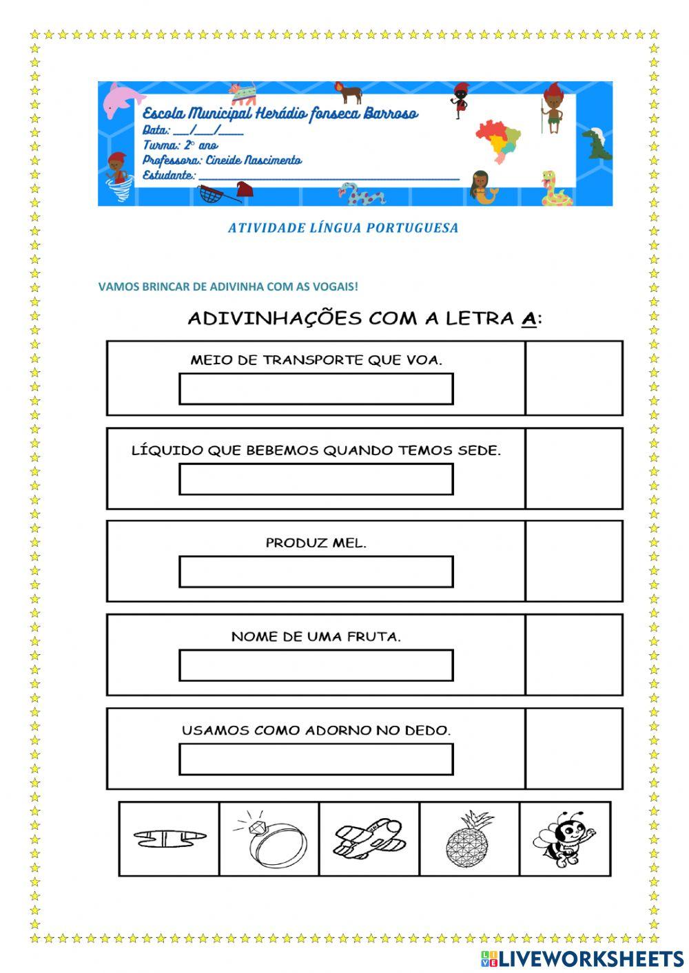 Adivinhas com vogais