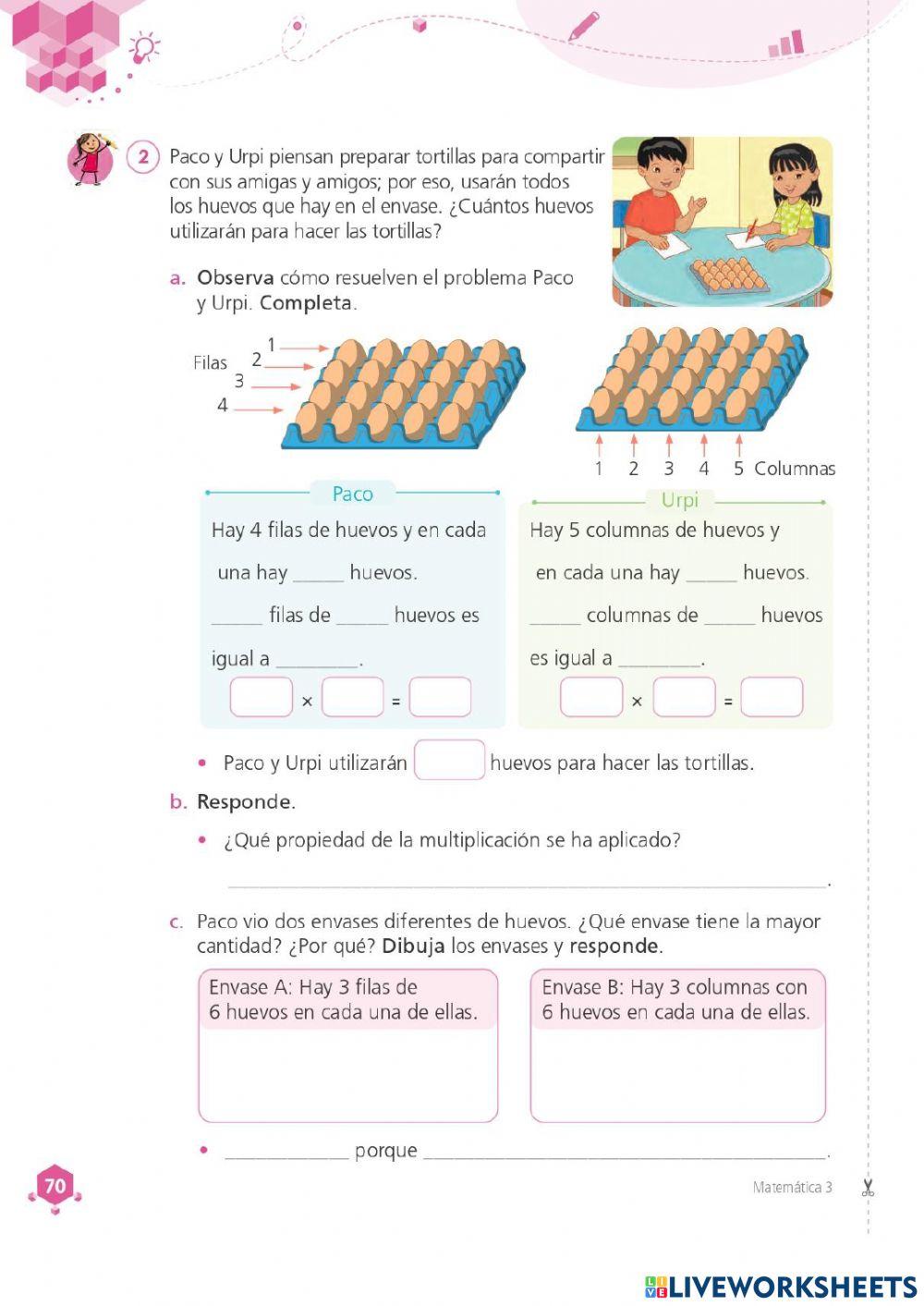 Multiplicamos ordenando