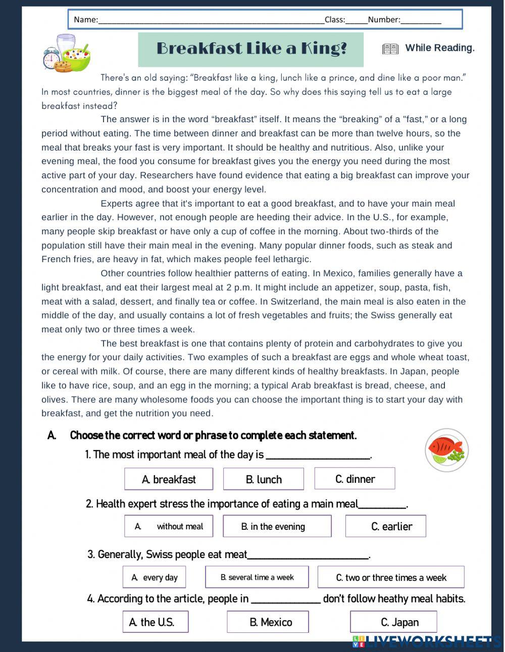 Breakfast like a king