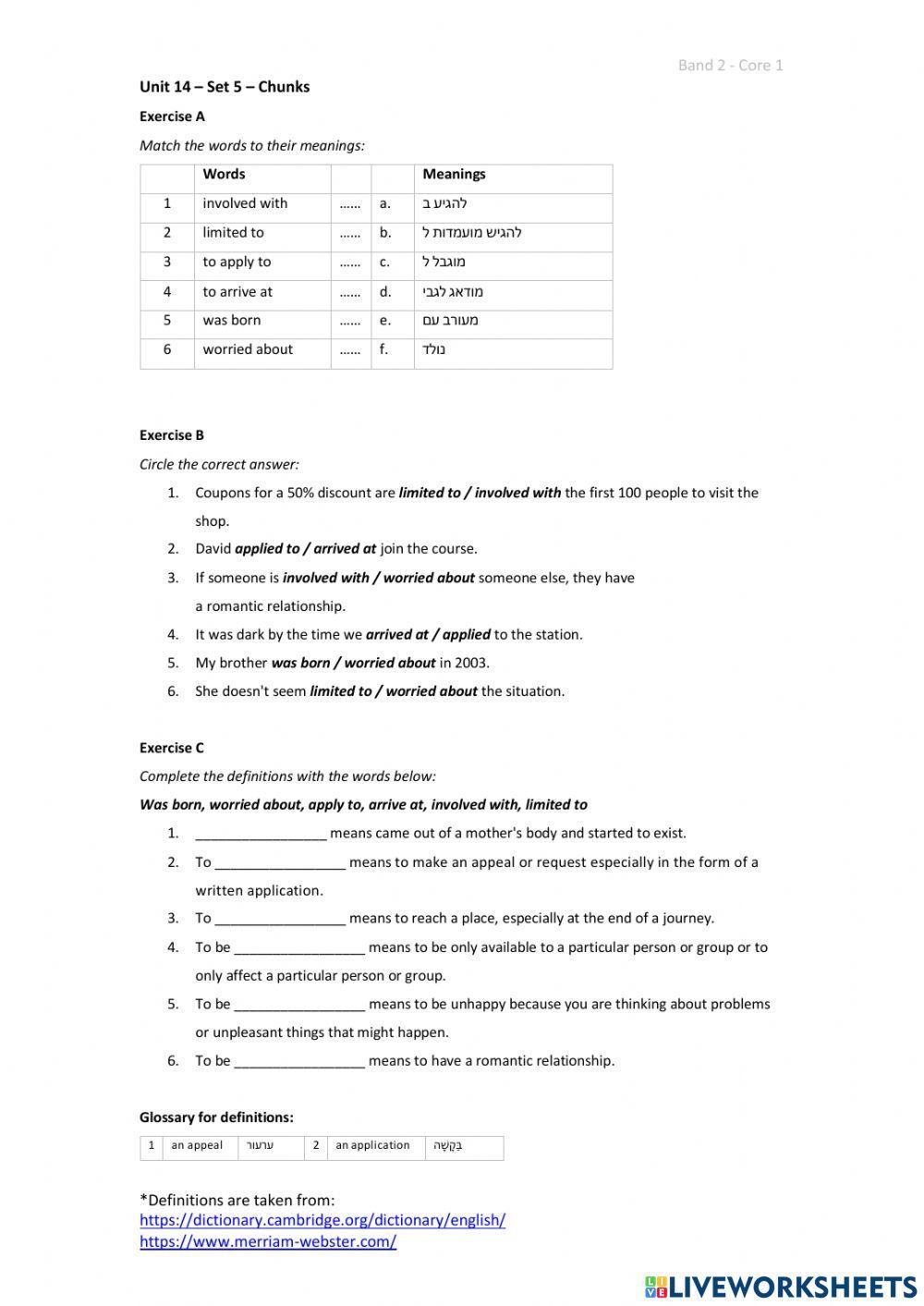 Band 2 (Core 1) - Unit 14 - Set 5