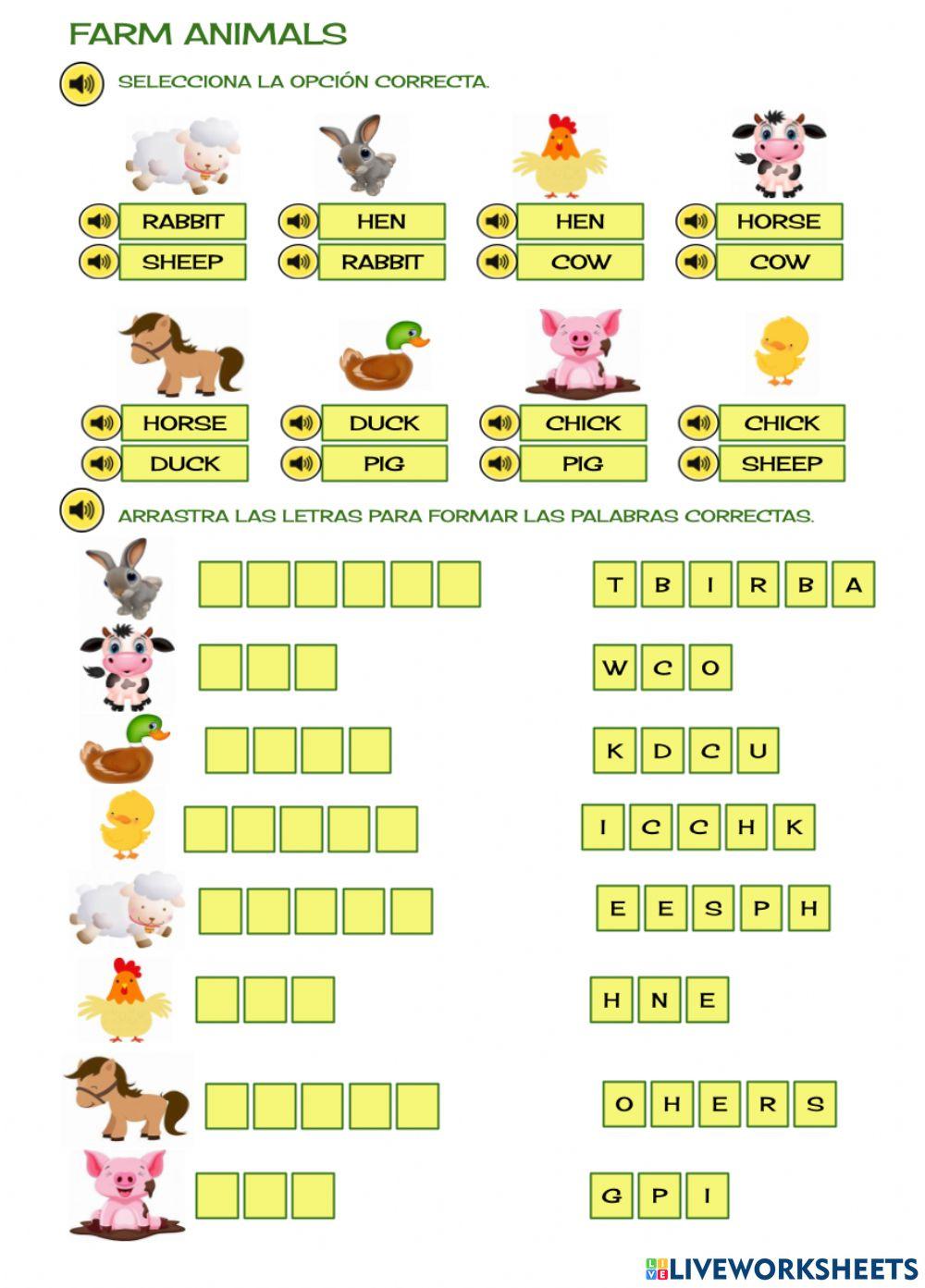 Farm animals activity