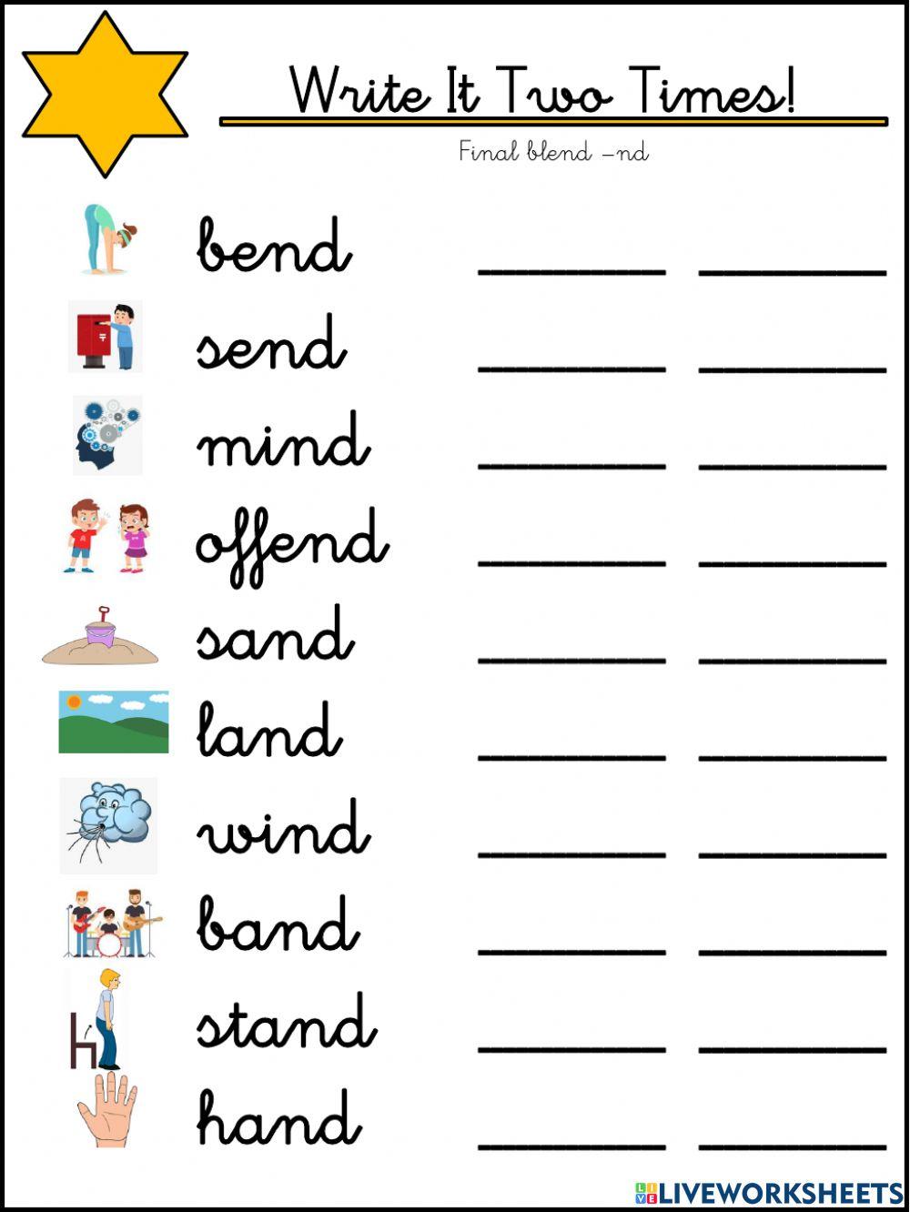 Final blend -nd interactive worksheet | Live Worksheets