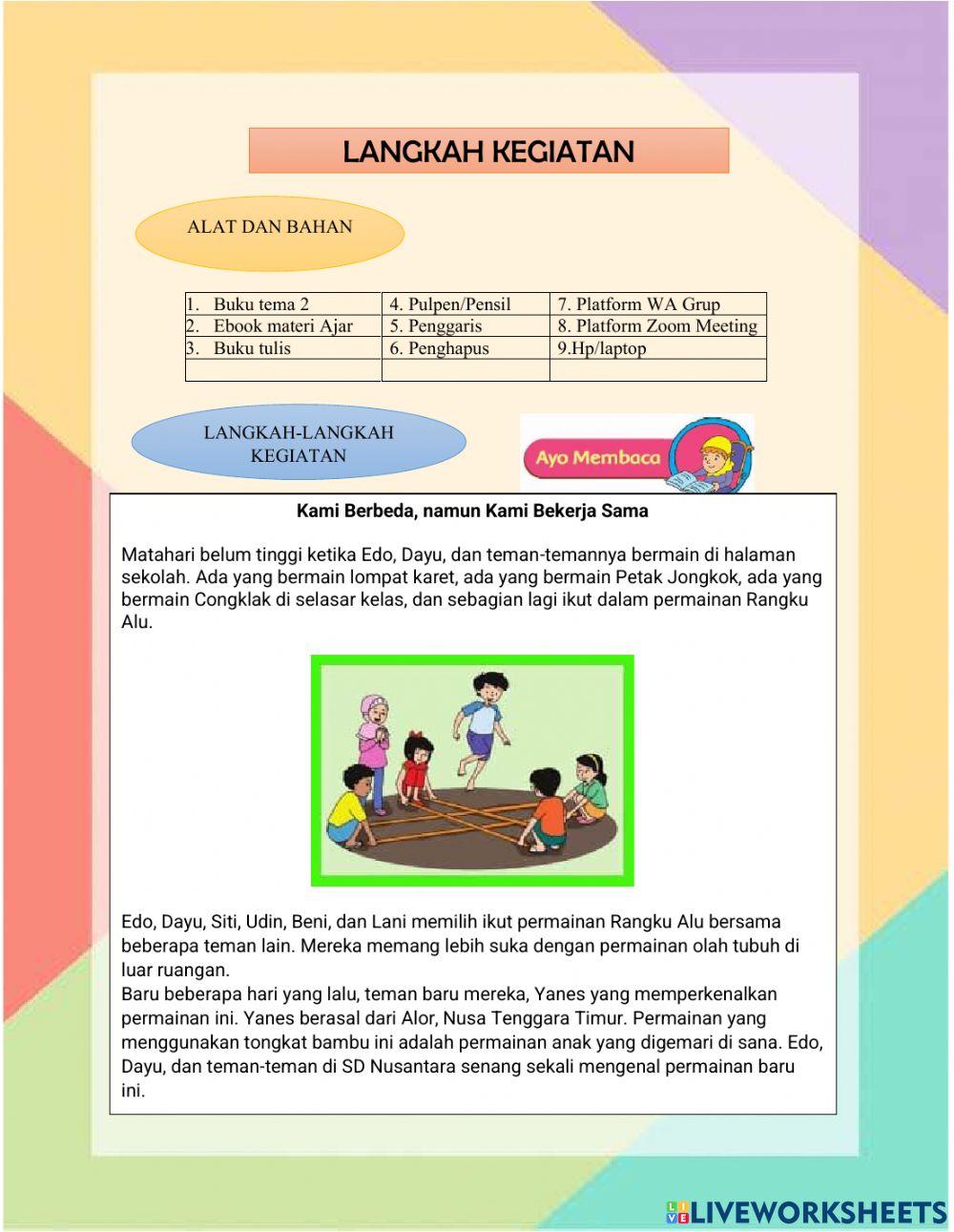 LKPD Tema 2 Sub Tema 2 Pembelajaran 2