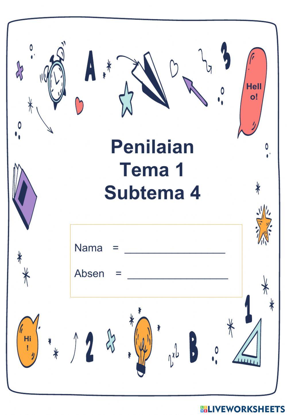Penilaian Tema 1 Subtema 4