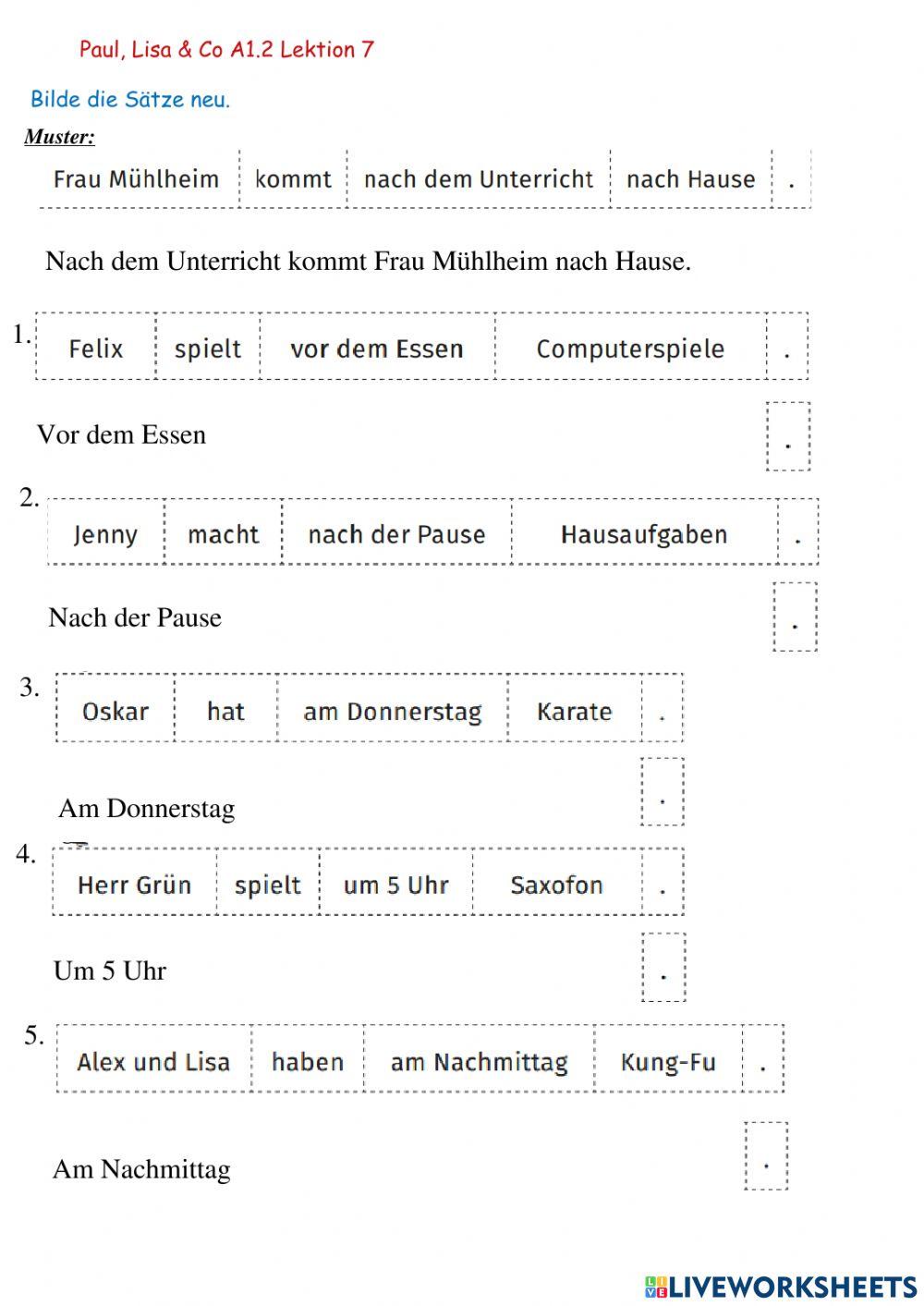 Paul und Lisa A1.2 Lektion 7