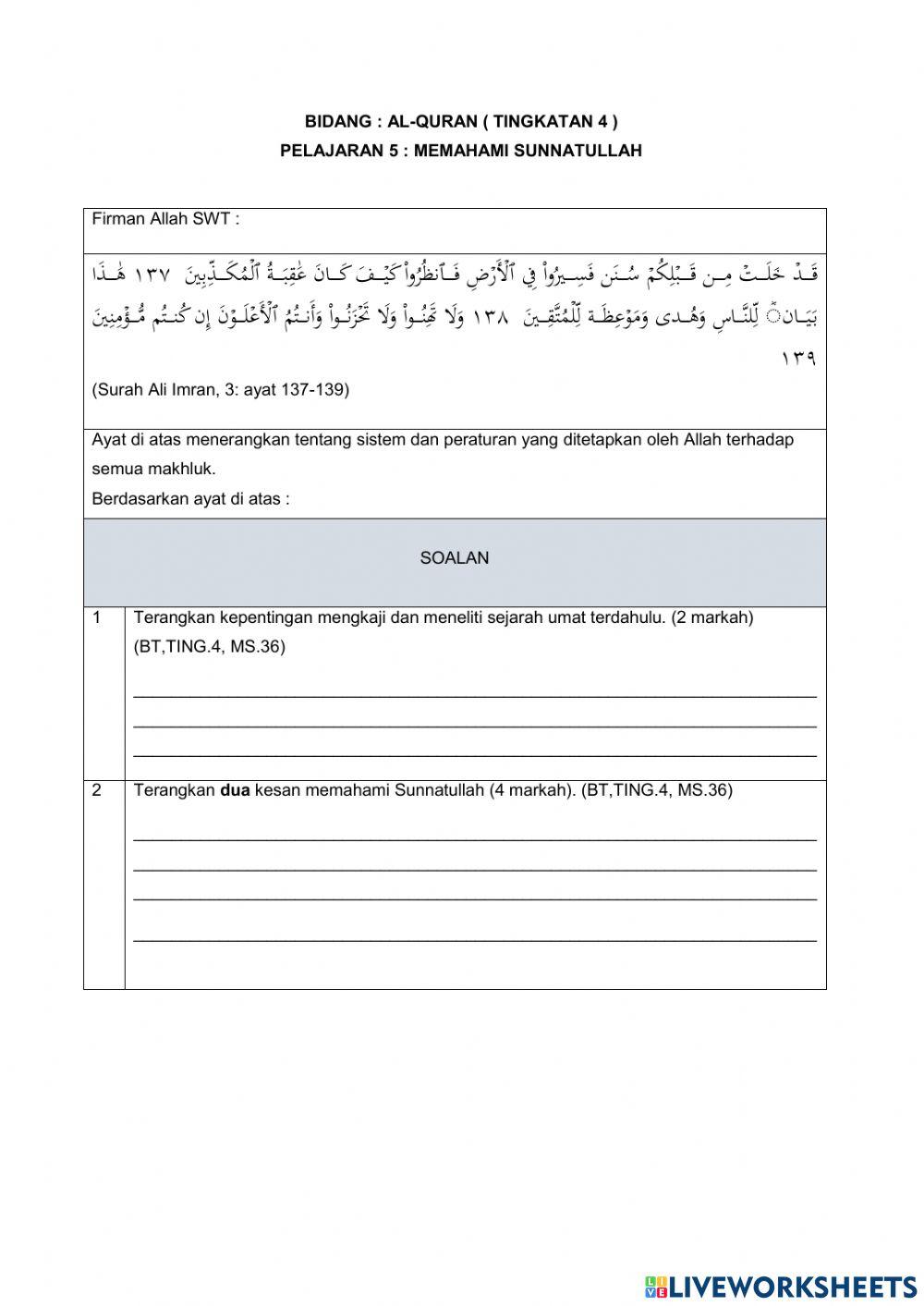 Ulangkaji tajuk tingkatan 4