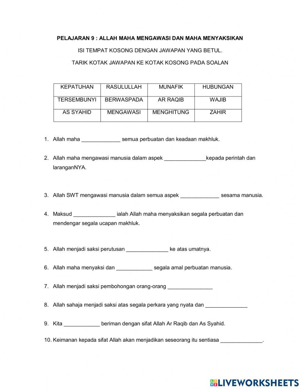 Allah maha mengawasi dan maha menyaksikan