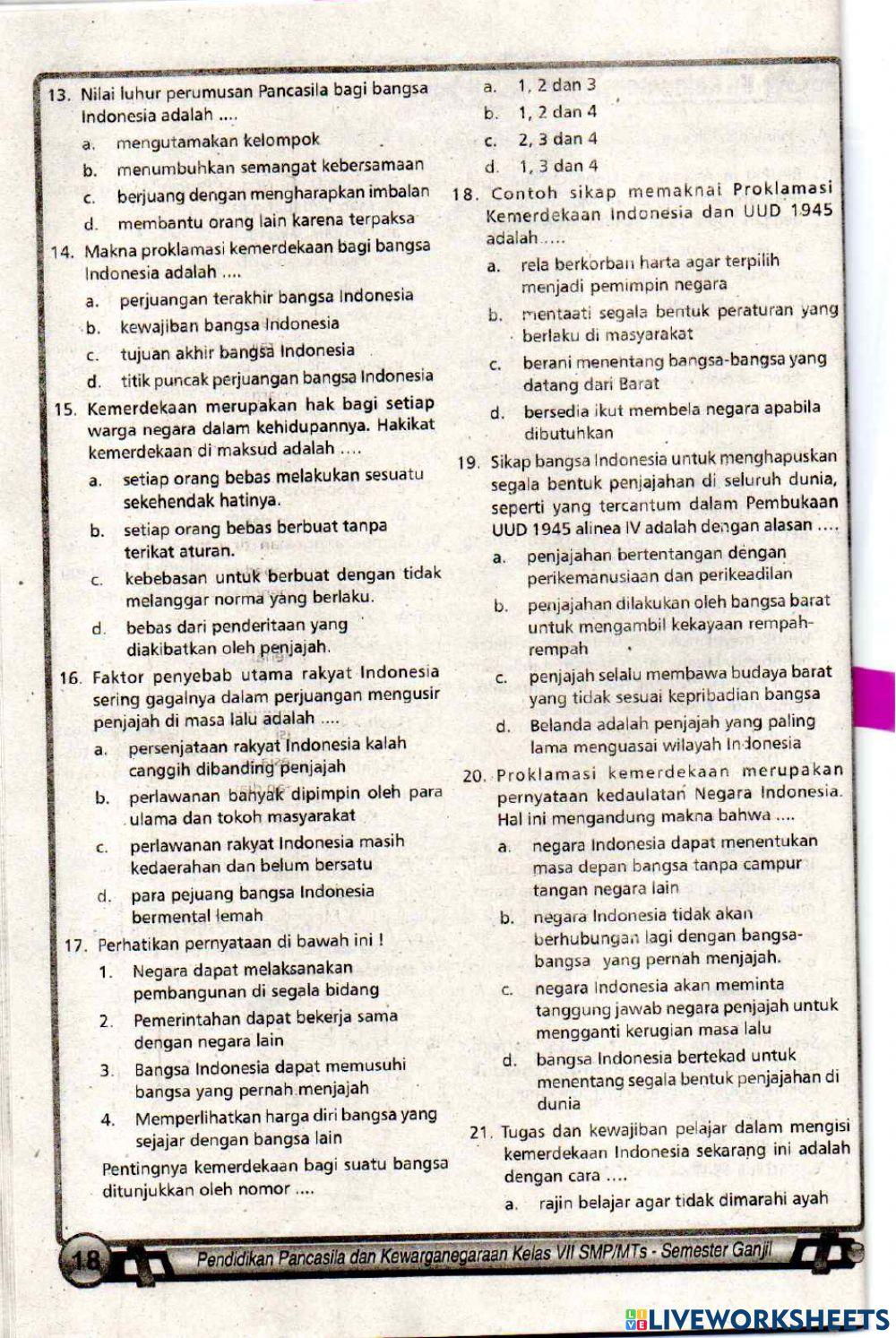 Uji Kompetensi  Akhir Bab 1