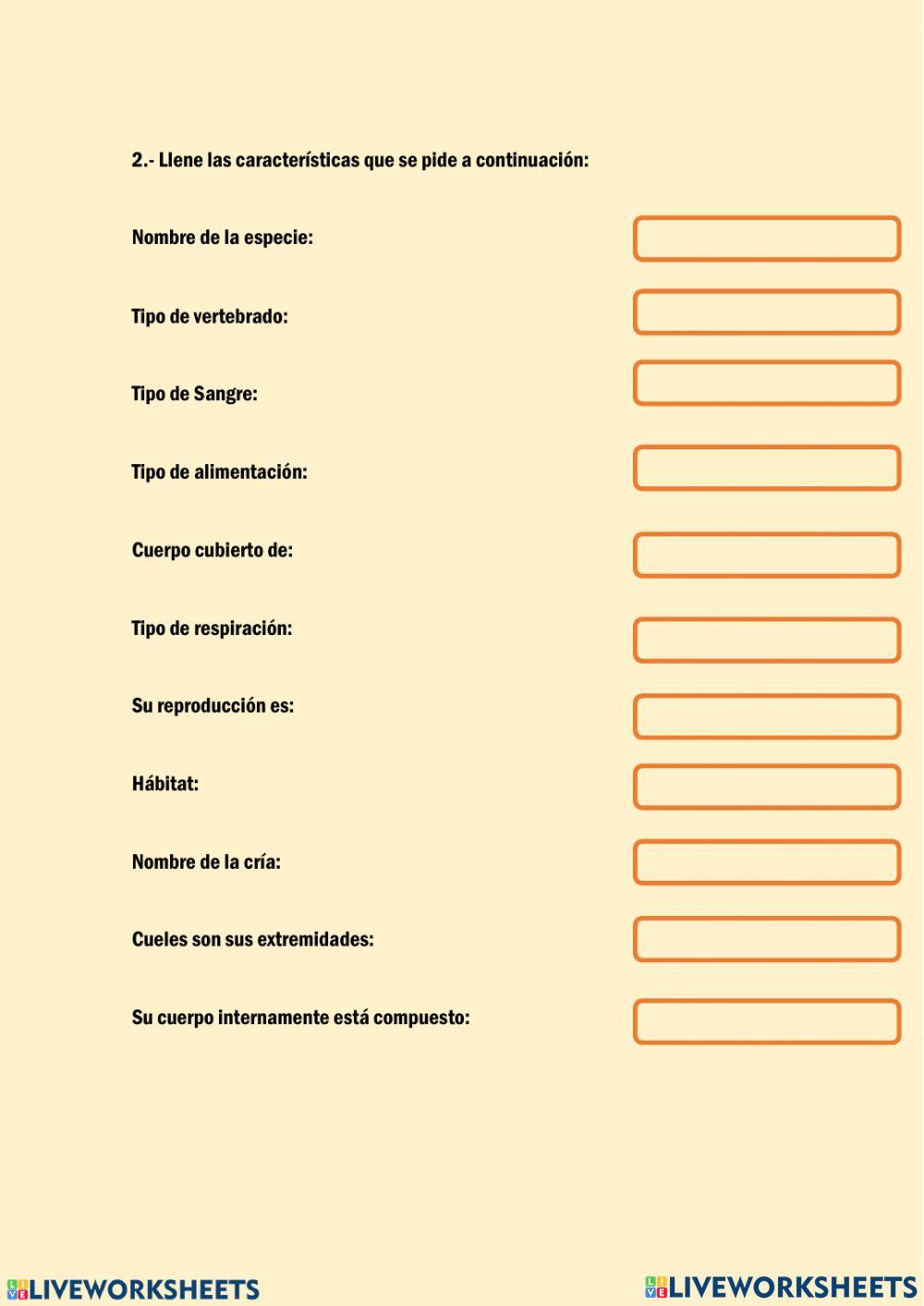 Animales vertebrados