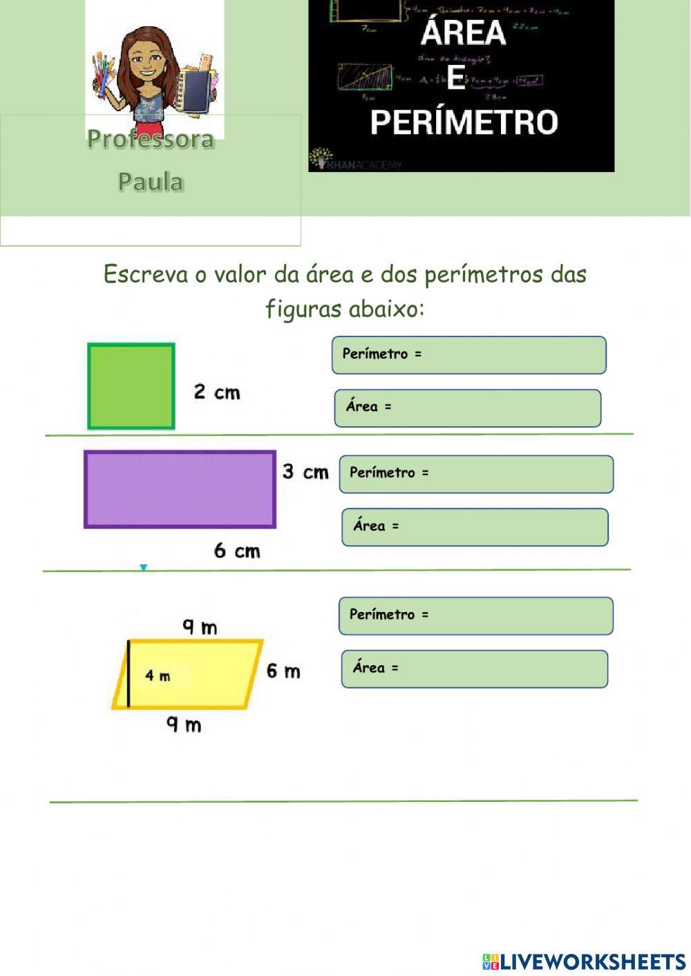 Áreas e Perímetros