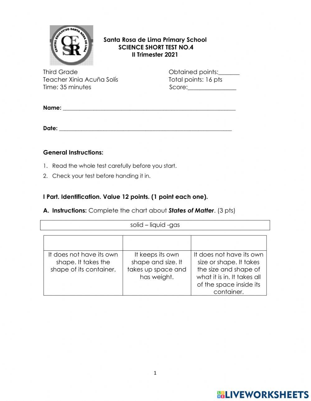 Short Test no.4-3 Grade II TRi