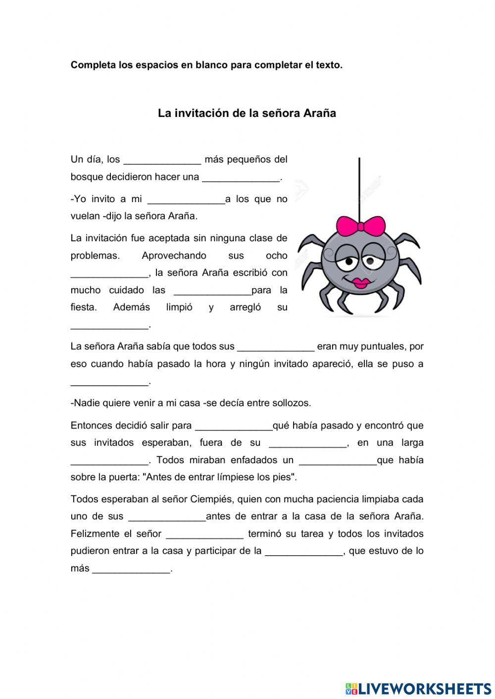 Completar espacios en blanco