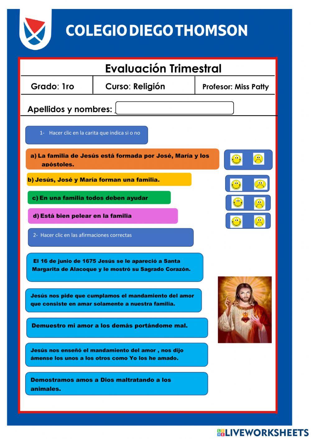 Evaluación de Religión