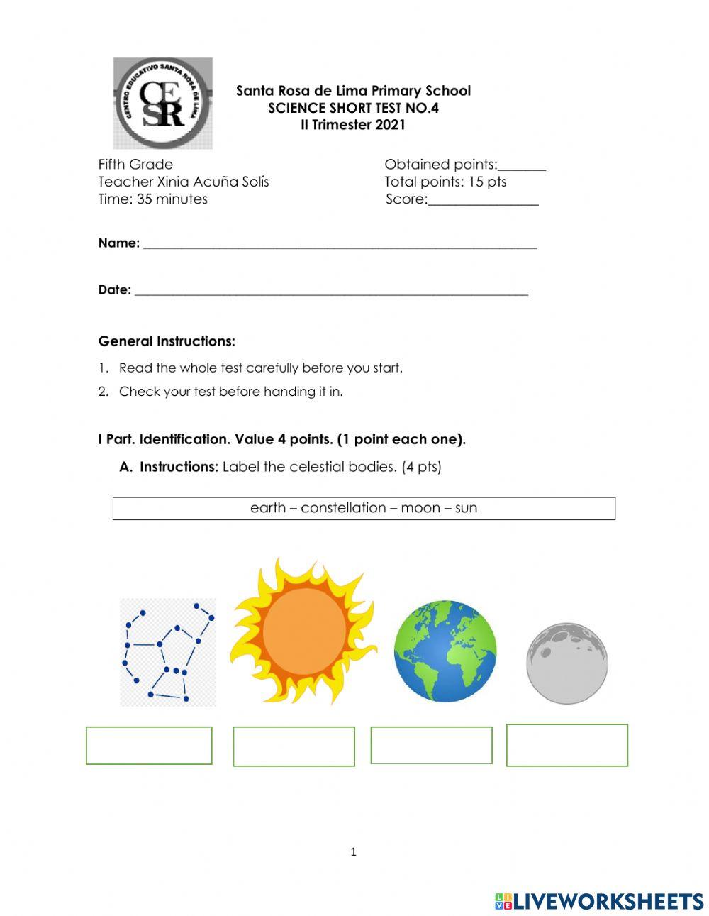 Short Test no.4- 5 Grade II TRi