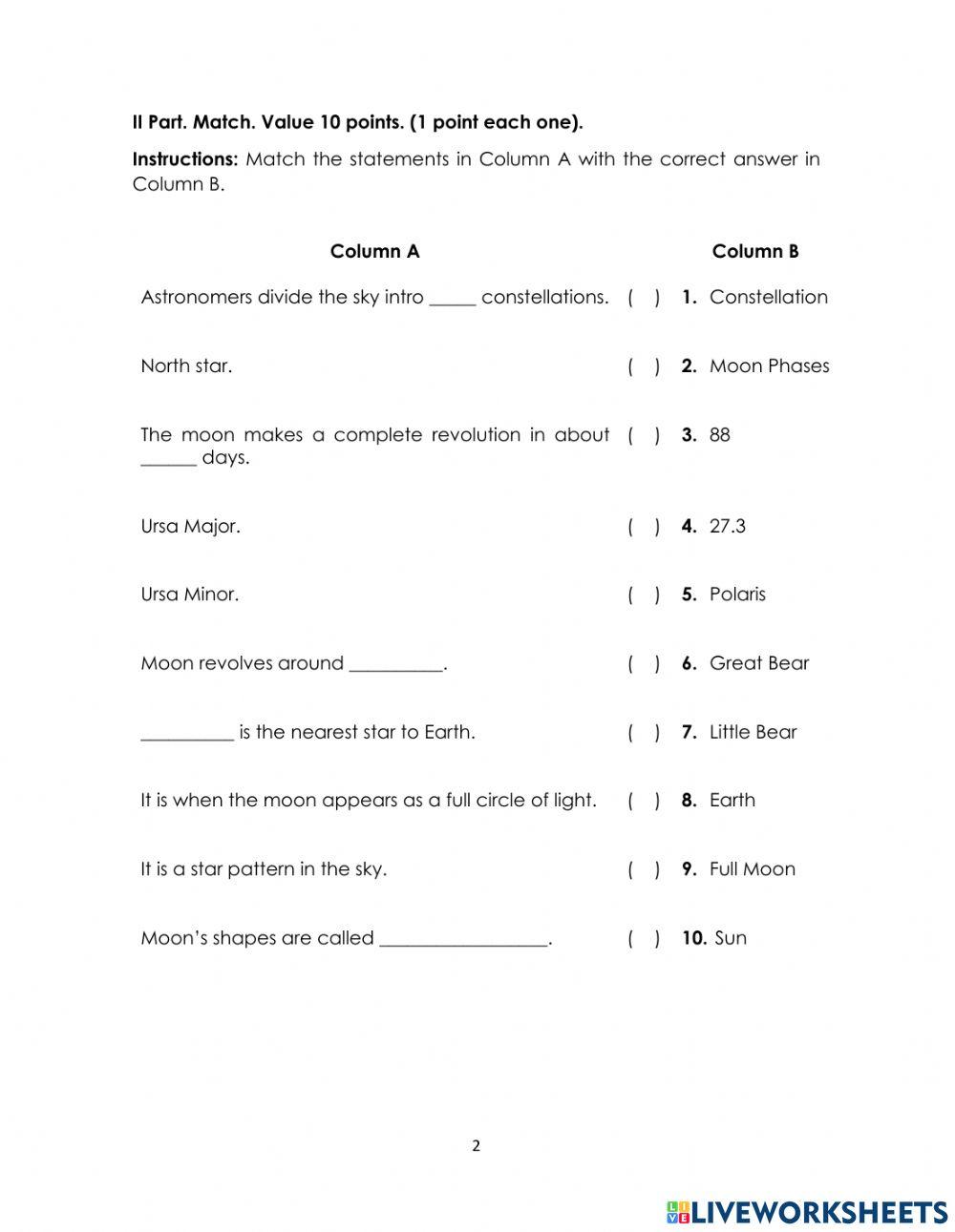Short Test no.4- 5 Grade II TRi