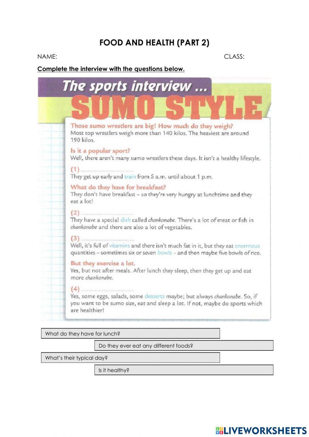 Food and Health (Part 2)