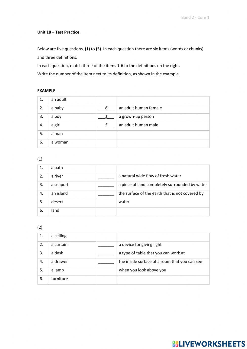 Band 2 (Core 1) - Unit 18 - Set 5