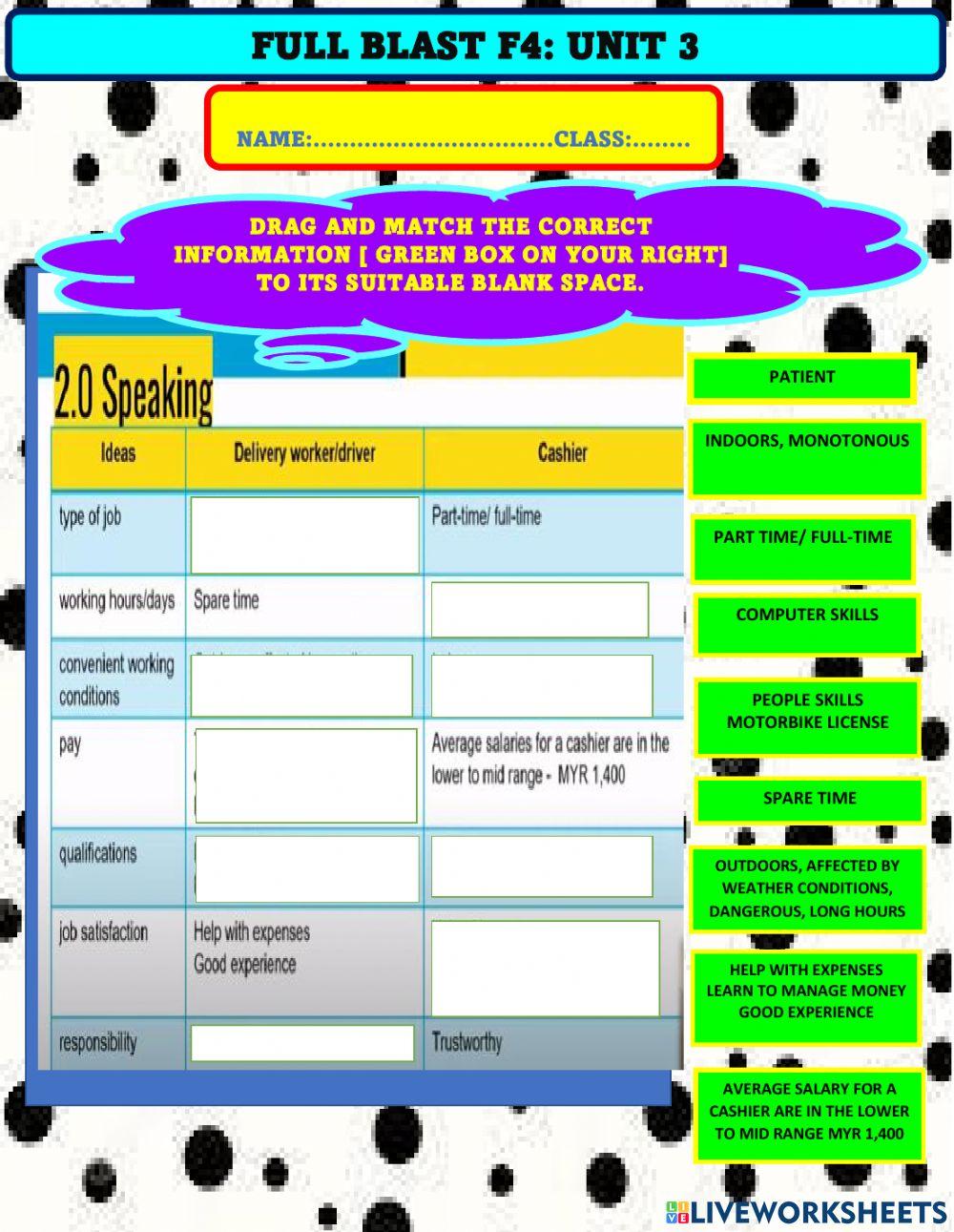 F4 FULL BLAST UNIT 3 SIMILARITIES AND DIFFERENCES 
