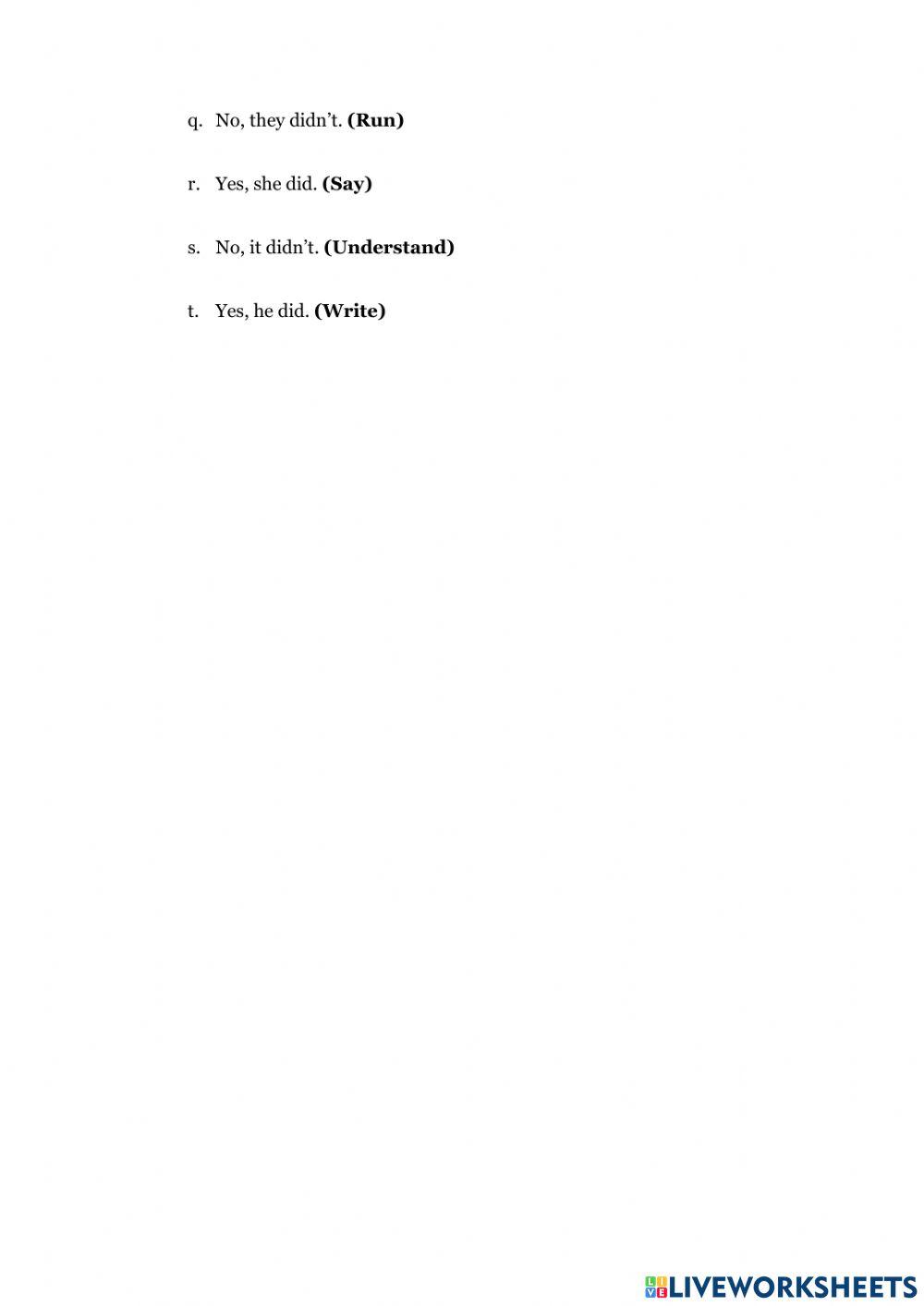 Yes-no questions in Past Simple