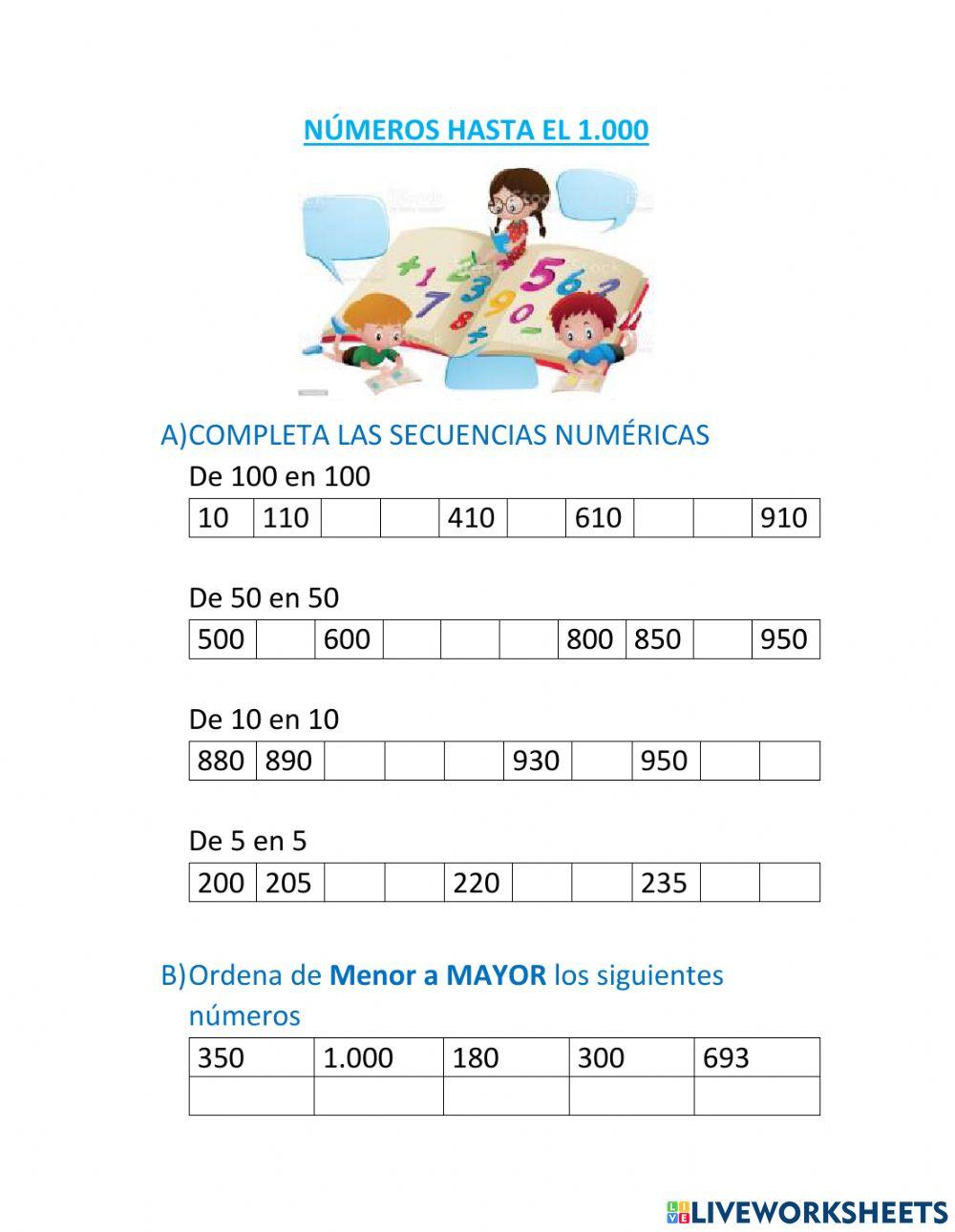 Números hasta el 1.000