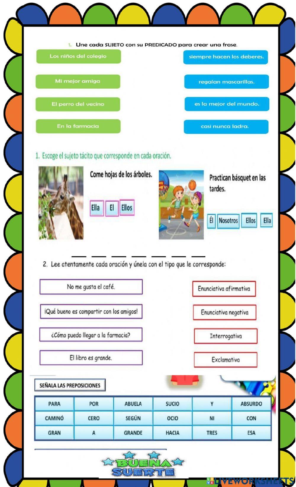 Evaluaciòn lengua cuarto