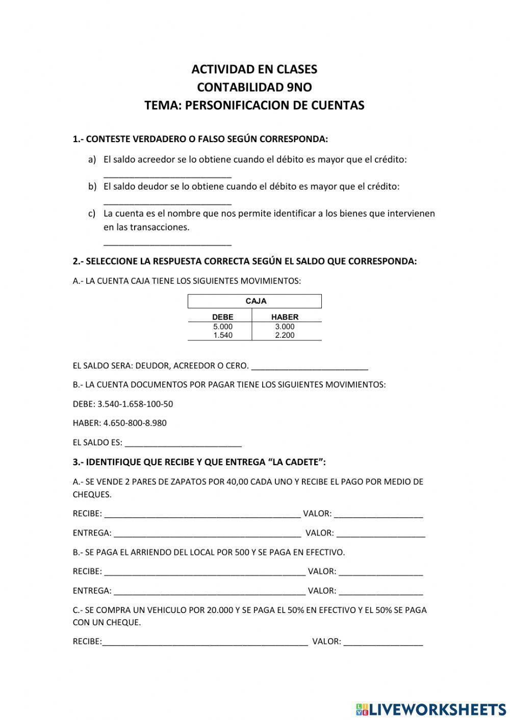 Personificacion de cuentas