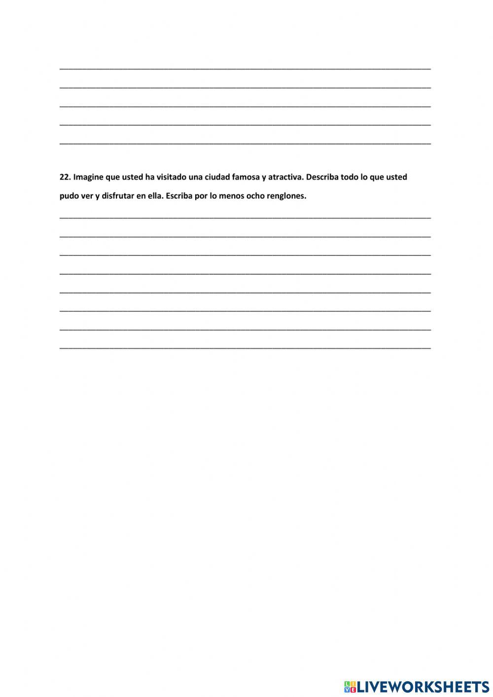 Prueba diagnóstica Español 5to