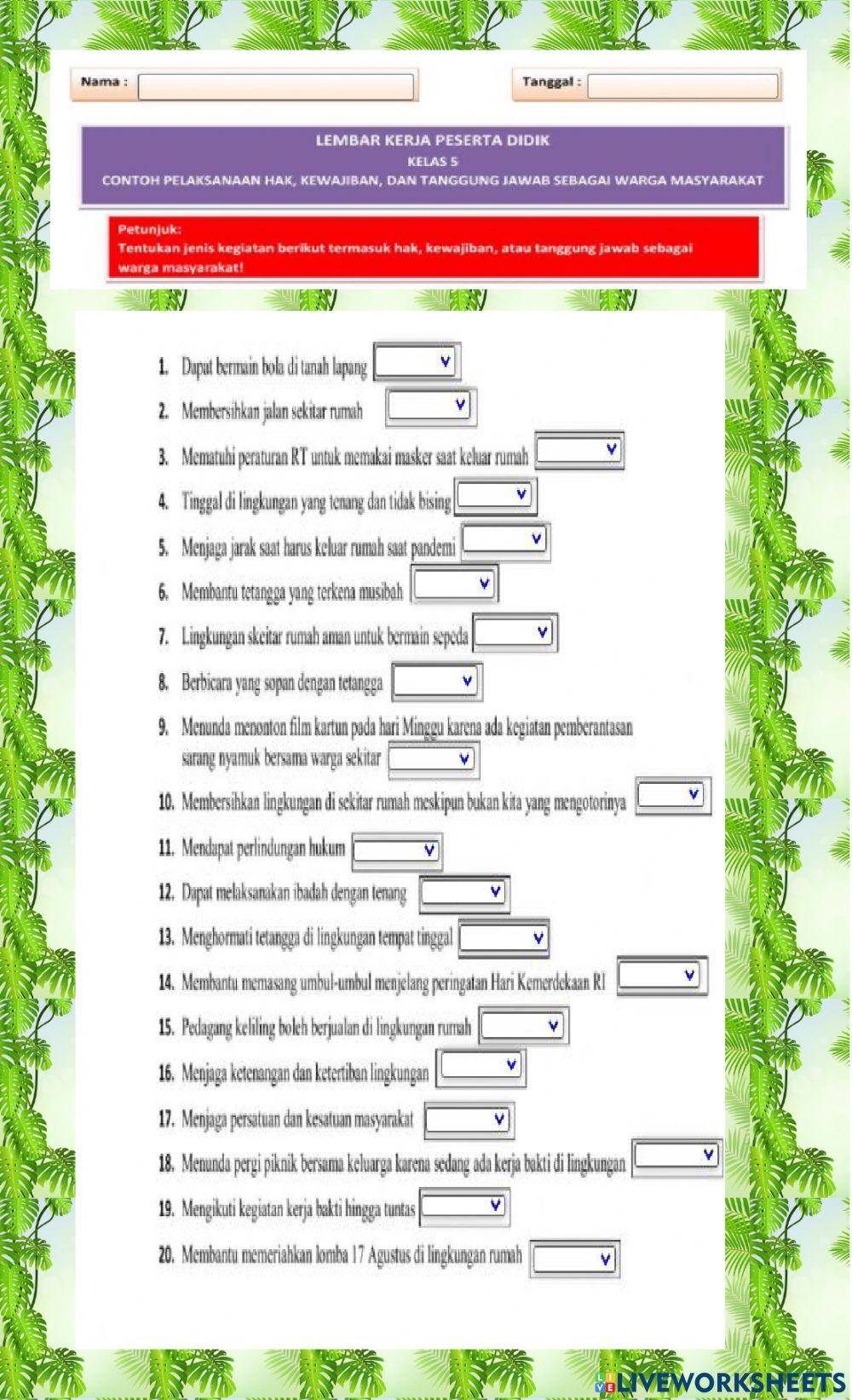 Lkpd hak ,kewajiban dan tanggung jawab tema 2