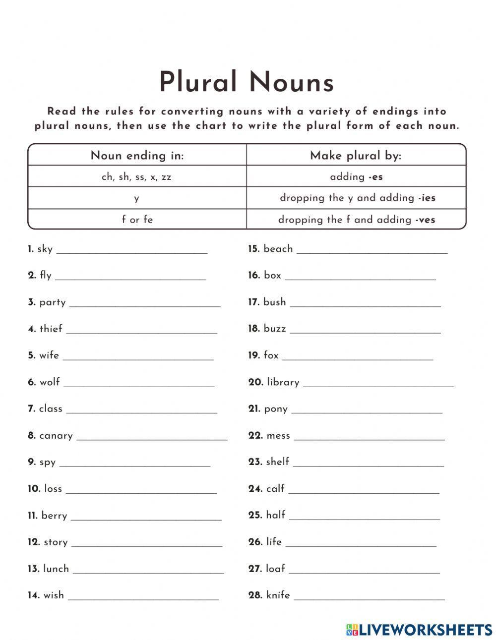 Plural nouns  part 1