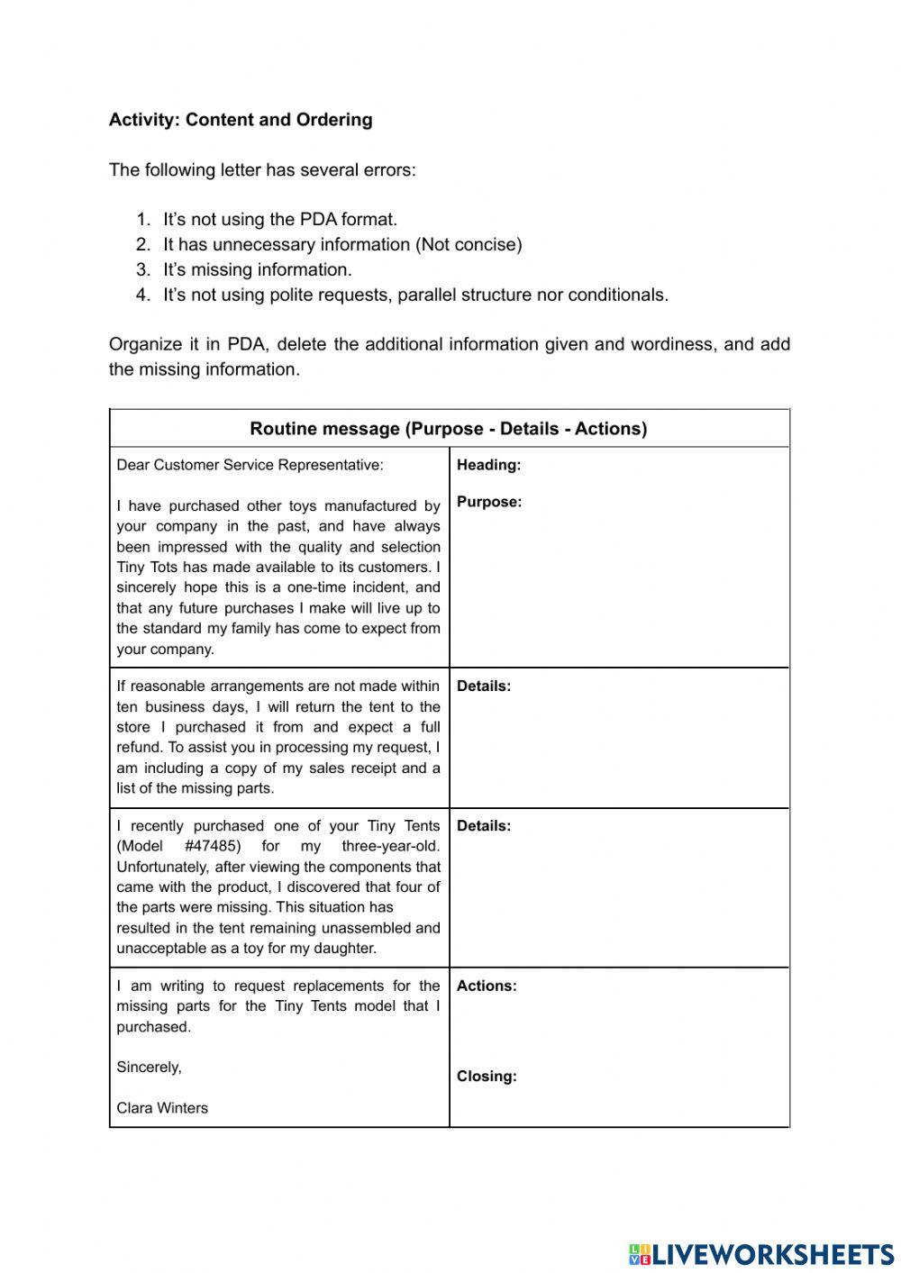 Routine Message… | Free Interactive Worksheets | 3742978