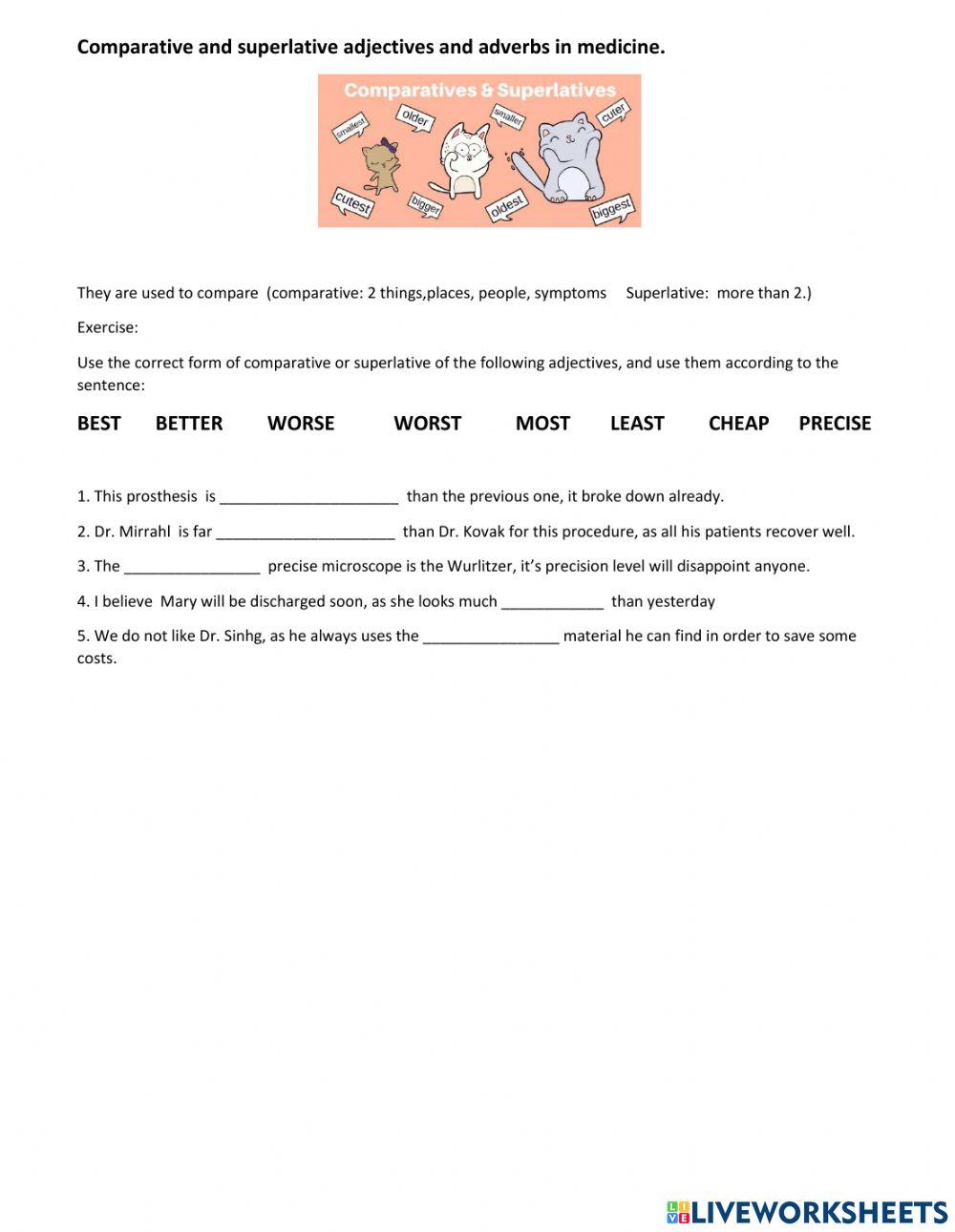 Comparative and superlatives