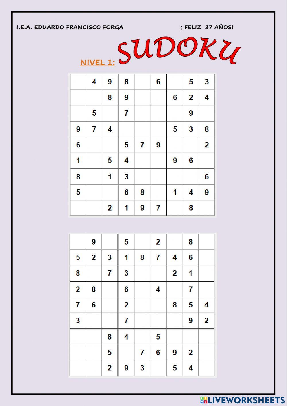 Sudoku nivel i