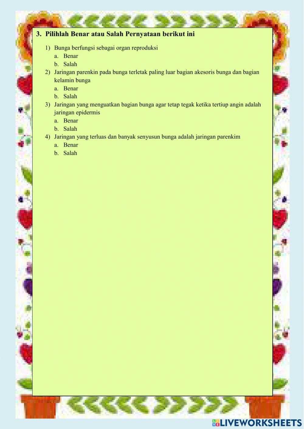 Struktur dan Jaringan Daun dan Bunga