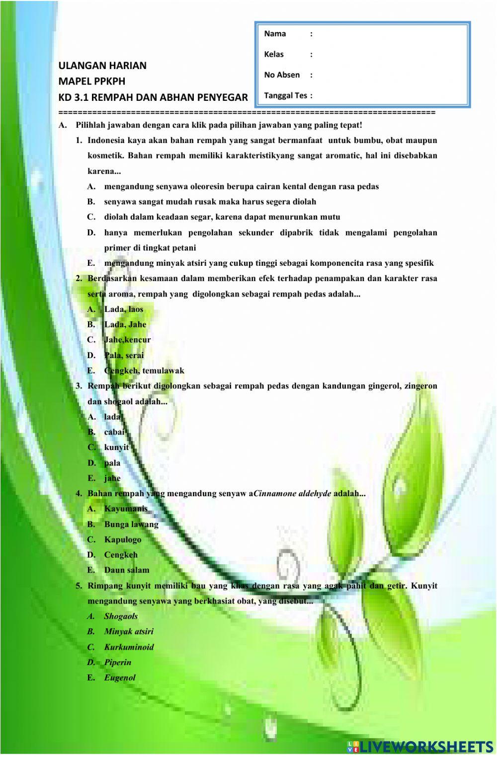 Uh herbal kd 3.1 rempah