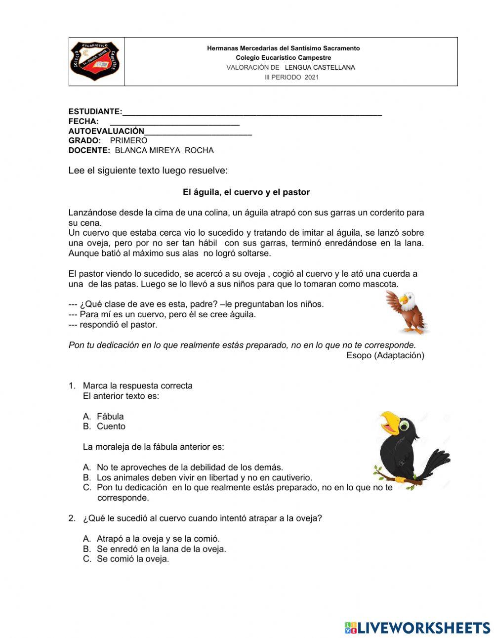 Evaluación tercer periodo